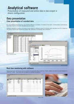 Catalogue Sheets - COMET Analytical Software